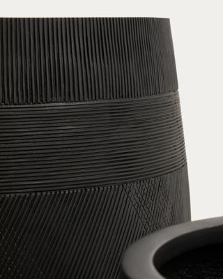 Кашпо La Forma (ех Julia Grup) Набор из двух черных кашпо Tival с эффектом цемента, диаметр 50 см/34 см арт. 482916