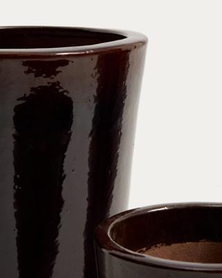 Кашпо La Forma (ех Julia Grup) Набор из 3 кашпо Rotja с глазурованной гранатовой отделкой, диаметр 26 / 35 / 47 см арт. 483381