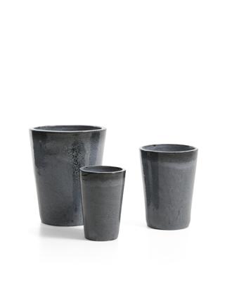 Кашпо La Forma (ех Julia Grup) Набор из 3 кашпо Rotja с глазурованной синей отделкой, диаметр 26 / 35 / 47 см арт. 483379