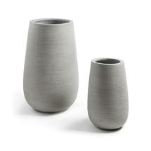 Кашпо La Forma (ех Julia Grup) Lis Комплект 2 вазы цементно-серый арт. 047482