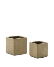 Кашпо La Forma (ех Julia Grup) Набор из 2 кашпо Minoa горчичного цвета из песчаника 44 x 44 см арт. 261975