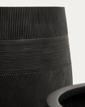 Кашпо La Forma (ех Julia Grup) Набор из двух черных кашпо Tival с эффектом цемента, диаметр 50 см/34 см арт. 482916