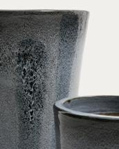 Кашпо La Forma (ех Julia Grup) Набор из 3 кашпо Rotja с глазурованной синей отделкой, диаметр 26 / 35 / 47 см арт. 483379