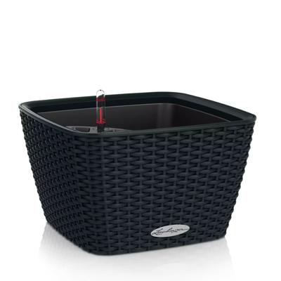 Кашпо Lechuza 15468  Кашпо LECHUZA Бачино 30*30*18см Графитово-черный с системой полива арт. 15468