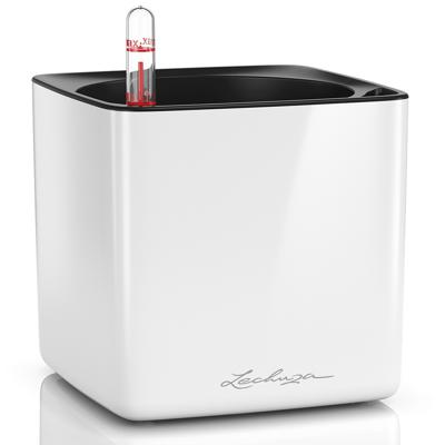 Кашпо Lechuza 13510 Кашпо LECHUZA Кьюб Глосси 14 Белое блестящее с системой автополива арт. ZN-405689