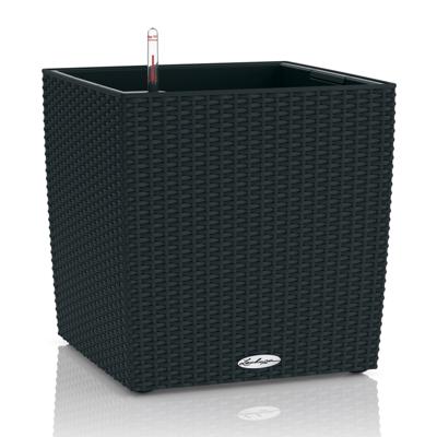 Кашпо Lechuza 15393 Кашпо LECHUZA Кьюб Коттедж 50 Графитно-черное все-в-одном арт. ZN-301007