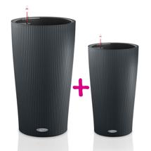 Кашпо Lechuza Набор из серого кашпо Цилиндро Колор 23 и белого кашпо Цилиндро Колор 32 арт. ZN-405723