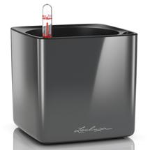 Кашпо Lechuza 13511 Кашпо LECHUZA Кьюб Глосси 14 Антрацитовый блестящий с системой автополива арт. ZN-405690