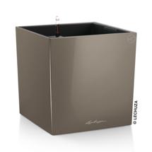 Кашпо Lechuza 16365 Кашпо LECHUZA Кьюб 40 Серо-коричневый блестящий с системой полива арт. ZN-301090
