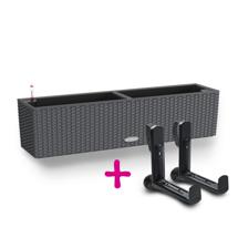 Кашпо Lechuza Набор из серого кашпо Балконера Коттедж 80 и креплений арт. ZN-405724