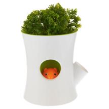 Кашпо QUALY Горшок для цветов с системой автополива log&squirrel, белый/зеленый арт. QL10075-WH-GN