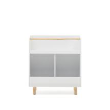 Книжный шкаф La Forma (ех Julia Grup) Serwa Книжный шкаф из белого МДФ с ножками из массива сосны арт. 177819