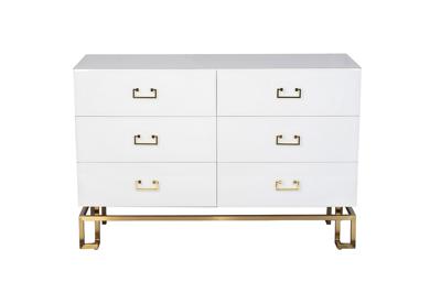 Комод Garda Decor KFG089  Комод 6 ящиков белый/золото 120*42*80см арт. KFG089