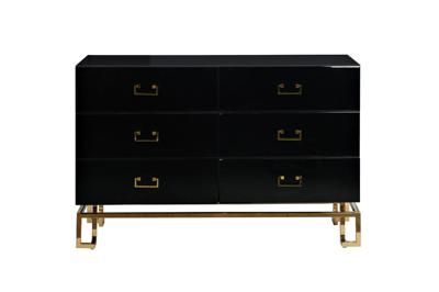 Комод Garda Decor KFG057 Комод черный 6 ящиков 120*42*82см арт. KFG057