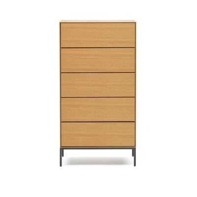 Комод La Forma (ех Julia Grup) Vedrana Комод с 5 ящиками из дубового шпона со стальными ножками 60 x 114 см арт. 157273