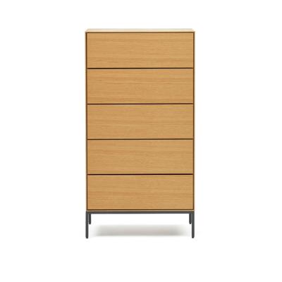 Комод La Forma (ех Julia Grup) Vedrana Комод с 5 ящиками из дубового шпона со стальными ножками 60 x 114 см арт. 157273