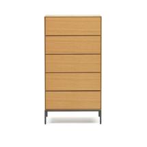 Комод La Forma (ех Julia Grup) Vedrana Комод с 5 ящиками из дубового шпона со стальными ножками 60 x 114 см арт. 157273