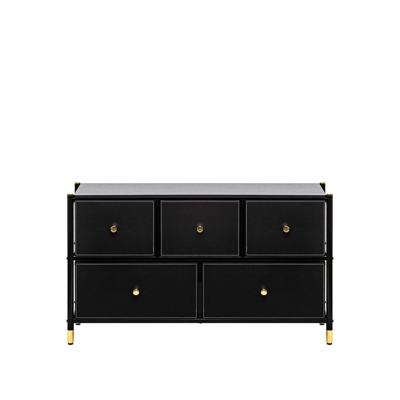 Комод Мебель Импэкс Комод Leset Нирита/Хайди широкий 5 ящиков, Черный арт. 2500000209703