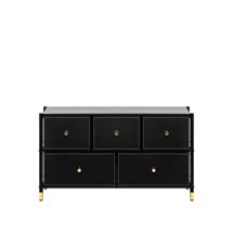 Комод Мебель Импэкс Комод Leset Нирита/Хайди широкий 5 ящиков, Черный арт. 2500000209703