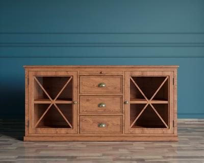 Комод Этажерка Комод "Palermo natural" с дверками арт PL1051OAK арт. PL1051OAK