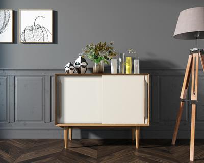 Комод Этажерка Комод в Скандинавском стиле "Bruni white" две дверки арт BR25WH арт. BR25WH