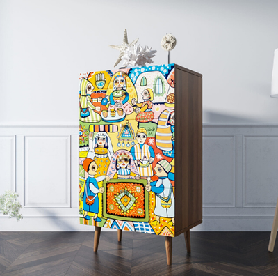 Комод Этажерка Комод высокий "Berber" 1 принт арт BB10/Print_01 арт. BB10/Print_01