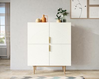 Комод Этажерка Большой комод с четырьмя дверками "Line" LN03/GR1/beige арт. LN03/GR1/beige