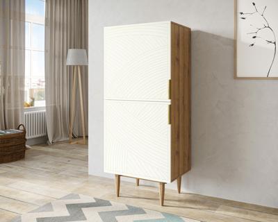 Комод Этажерка Вертикальный комод с двумя дверками "Line" LN05/GR1/beige арт. LN05/GR1/beige
