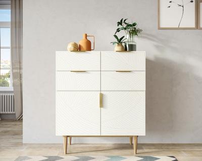 Комод Этажерка Большой комод с четырьмя ящиками и дверками "Line" LN17/GR1/beige арт. LN17/GR1/beige