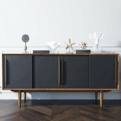 Комод Этажерка Комод "Bruni Black" четыре дверки арт BR23Black арт. BR23Black