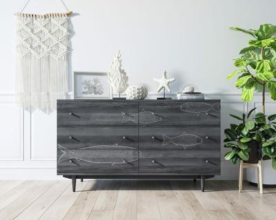Комод Этажерка Комод "Boho" 6 ящиков с рыбами арт BH01 арт. BH01