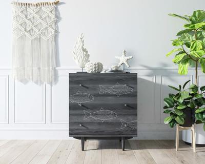 Комод Этажерка Комод "Boho" 3 ящика с рыбами арт BH02 арт. BH02