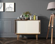 Комод Этажерка Комод в Скандинавском стиле "Bruni white" две дверки арт BR25WH арт. BR25WH