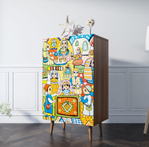 Комод Этажерка Комод высокий "Berber" 1 принт арт BB10/Print_01 арт. BB10/Print_01