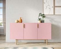 Комод Этажерка Комод с тремя дверками "Line" LN02/GR1/pink арт. LN02/GR1/pink