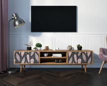 Комод Этажерка Комод "Berber" с нишей низкий под TV принт 40 арт BB49/Print_40 арт. BB49/Print_40