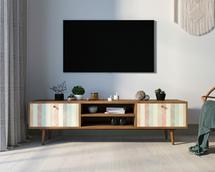 Комод Этажерка Комод "Berber" с нишей низкий под TV принт 45 арт BB49/Print_45 арт. BB49/Print_45