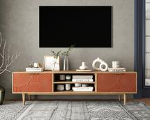 Комод Этажерка Комод "Line" с нишей низкий под TV R27/red арт. R27/red