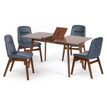 Комплект ЭкоДизайн Комплект обеденный (стол раздвижной SANDAKAN+4 кресла BANGI Navy Blue, арт. LW1813-B) арт. ZN-160698