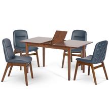 Комплект ЭкоДизайн Комплект обеденный (стол раздвижной MANUKAN+4 кресла BANGI Navy Blue, арт.LWLW1813-B) арт. ZN-160700