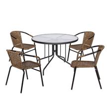 Комплект ЭкоДизайн Комплект садовый (стол круглый и 4 кресла, двухцветный) арт. ZN-160747
