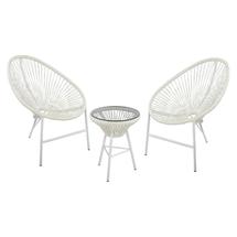 Комплект ЭкоДизайн Комплект кофейный ACAPULCO (стол и 2 кресла), белый арт. ZN-160916