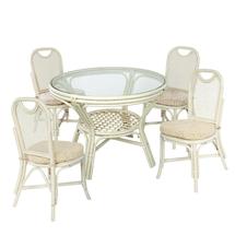 Комплект ЭкоДизайн Комплект обеденный (стол 22/02 и 4 стула 04/22 White) арт. ZN-160918