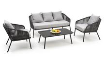 Комплект Halmar Комплект Halmar ROCCA диван + 2 кресла + стол (темно-серый/светло-серый) арт. V-CH-ROCCA-ZESTAW