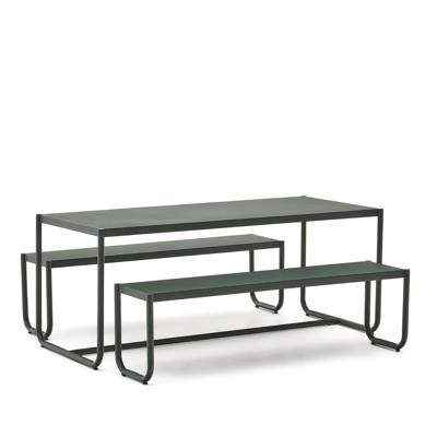 Комплект La Forma (ех Julia Grup) Sotil Набор из 2 скамеек и стола из оцинкованной стали арт. 192989