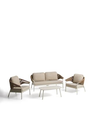 Комплект La Forma (ех Julia Grup) Комплект садовой мебели Zuara алюминия цвета экрю и коричневой веревки арт. 483475