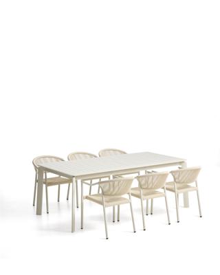 Комплект La Forma (ех Julia Grup) Комплект садовой мебели Brela стол и 6 стульев Livadia из алюминия цвета экрю арт. 483219