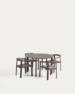 Комплект La Forma (ех Julia Grup) Комплект садовой мебели Erice стол и 4 стула из коричневого алюминия и веревки арт. 483279