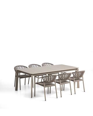 Комплект La Forma (ех Julia Grup) Комплект садовой мебели Brela стол и 6 стульев Livadia из алюминия цвета таупе арт. 483215