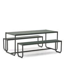 Комплект La Forma (ех Julia Grup) Sotil Набор из 2 скамеек и стола из оцинкованной стали арт. 192989